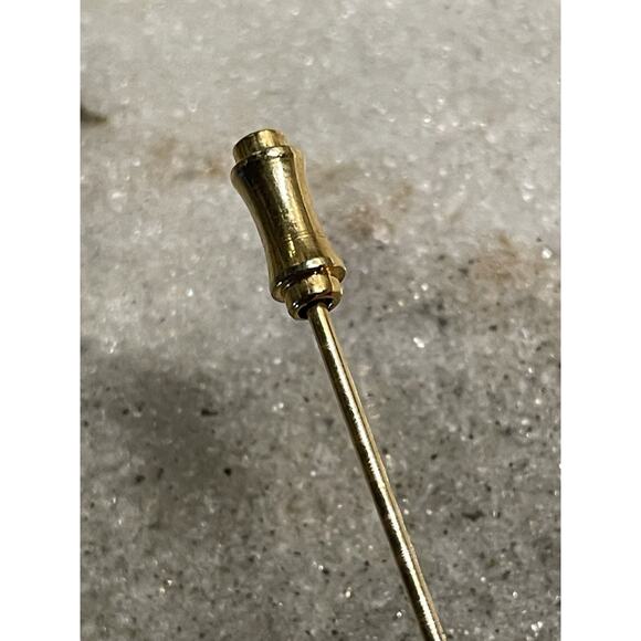 Vintage Cloisonne Enamel Floral Stickpin Stick Pin Gold Tone MCM - Picture 4 of 5